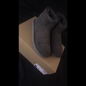 Gray Ugg mini boots